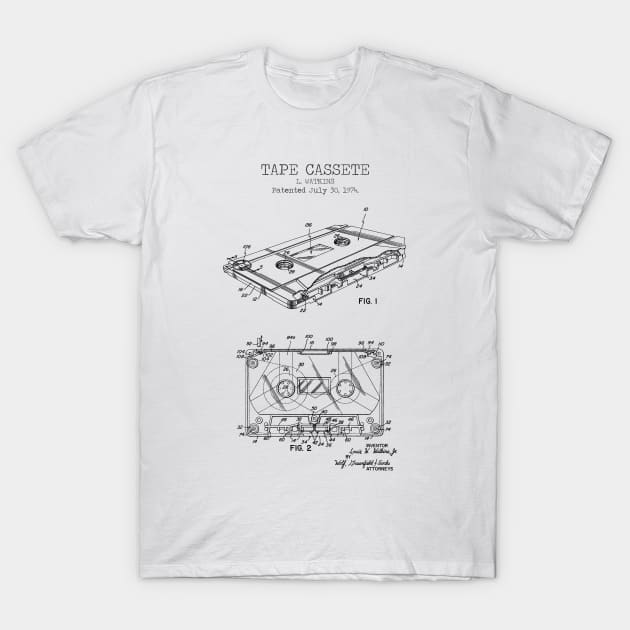 CASSETTE TAPE patent T-Shirt by Dennson Creative